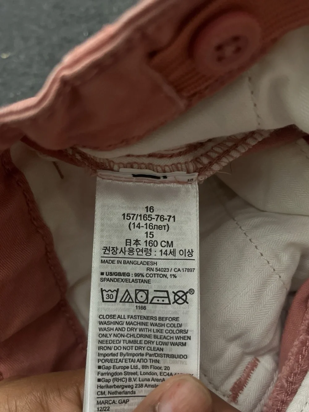 GAP Boys 16 Salmon Chino Shorts